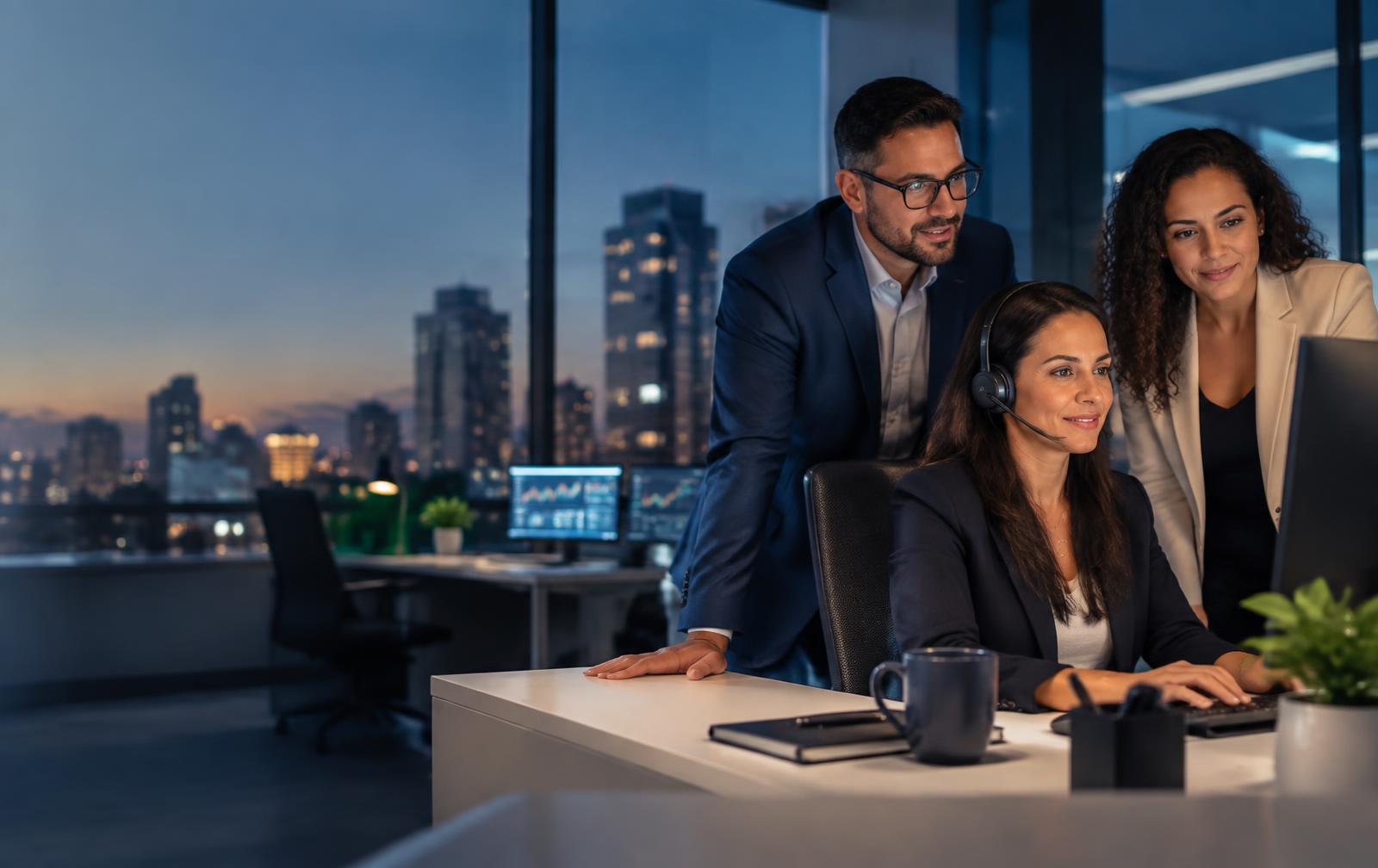 Equipe de atendimento da AQContábil